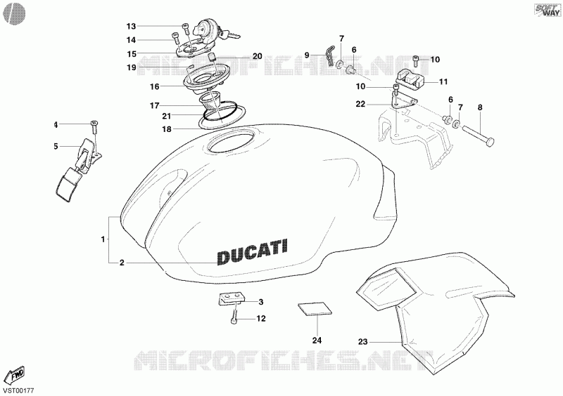 O-Ring inferiore del tappo del serbatoio originale ducati codice 88640111A