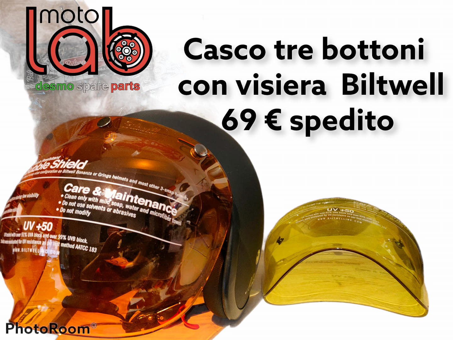 Casco tre bottoni Motocubo Biltwell