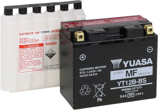 Batteria YUASA AGM senza manutenzione codice YT12B-BS(CP) DUCATI SCRAMBLER MONSTER MULTISTRADA SBK DIAVEL