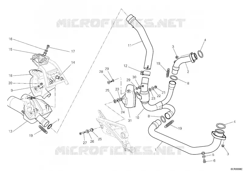 O-Ring in gomma alta tenuta per scarico Ducati Multistrada. CODICE  79010131A