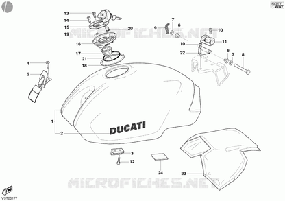 O-Ring inferiore del tappo del serbatoio originale ducati codice  88640111A