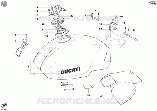 O-Ring inferiore del tappo del serbatoio originale ducati codice  88640111A