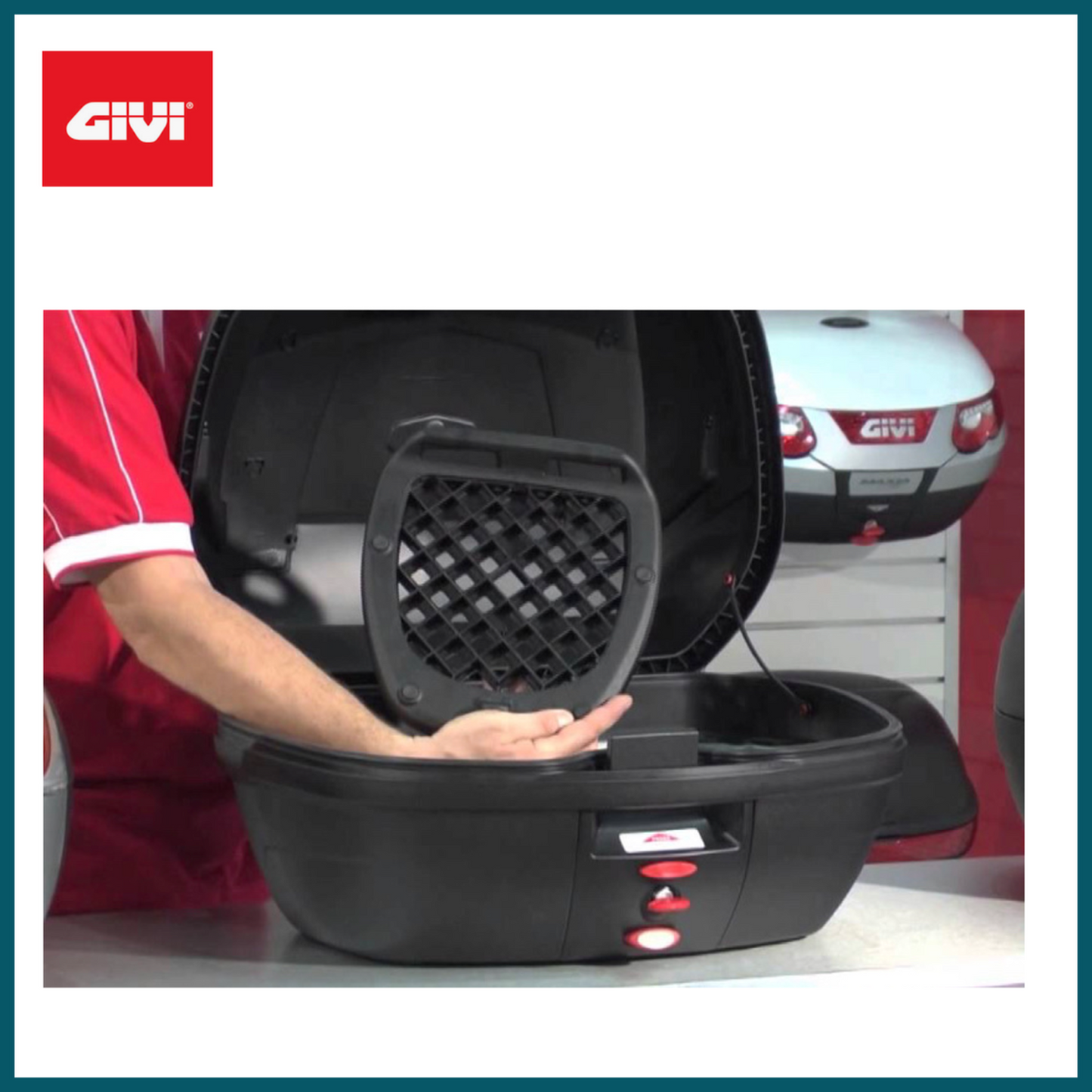 Bauletto GIVI MONOLOCK® 47 litri nero con catadiottri rossi e piastra di montaggio