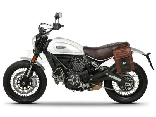 Borsa Laterale Shad + supporto attacco per Ducati Scrambler 800 400 Colore Nero foto demo