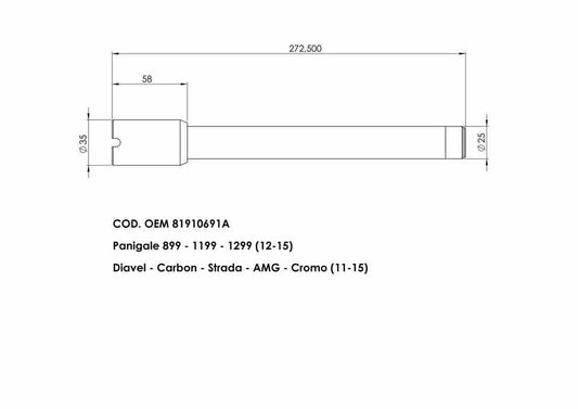 Perno ruota Ducati 81910691A DUCATI DIAVEL 1200 PANIGALE 1199 1299 899 959 V2 V4